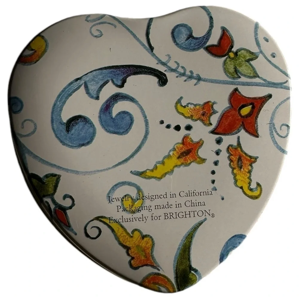 Brighton | 2 Heart shape Painted Jewelry Tins